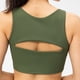 thumbnail image 4 of Sujetador Deportivo Push Up Para Mujer Tops Cortos Huecos Atractivos Con Copas Extraíbles Entrenamiento Fitness Yoga Bra - Verde, 4 of 7