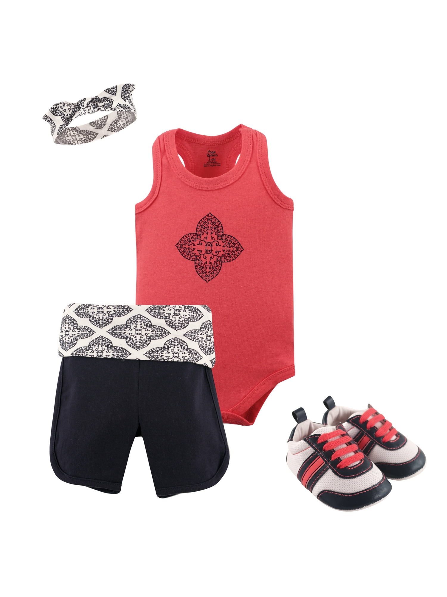 Yoga Sprout Baby Girls 6 Piece Layette Set