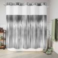 thumbnail image 6 of No Hook Shower Curtain, Grey Shower Curtains for Bathroom with See Through Top Window, Modern Abstract Art Ombre Striped Waterproof & Washable Bath Curtain Long 72"x78", 6 of 9