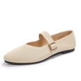 thumbnail image 3 of Pennysue Women Flats Pointy Toe Mary Jane Ballet Shoes Casual Comfortable Walking Shoes Beige 9.5, 3 of 7
