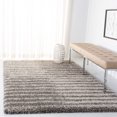 thumbnail image 3 of SAFAVIEH Hudson Shag Jagoda Striped Area Rug, Grey/Ivory, 9' x 12', 3 of 8