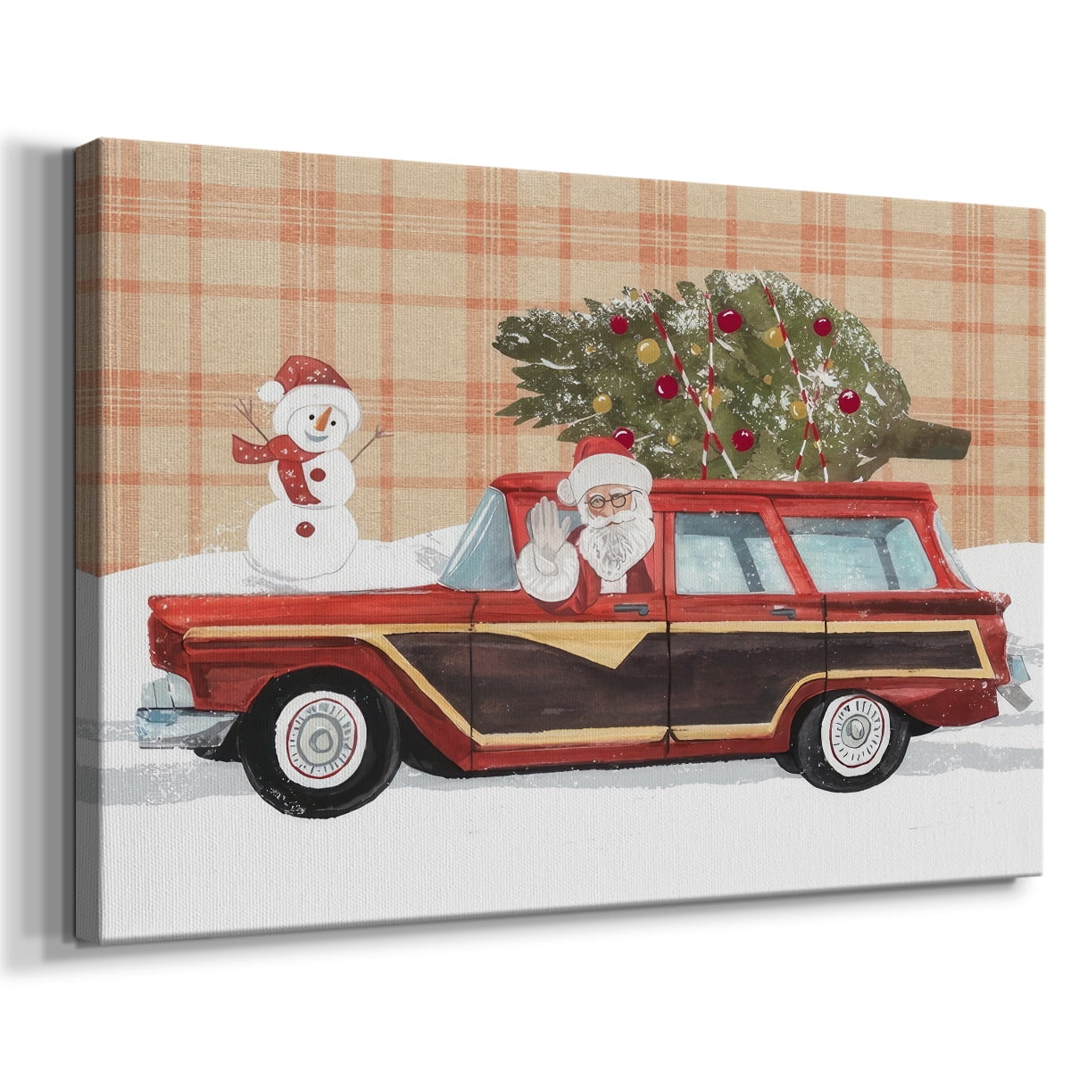 Santa on Wheels I- Gallery Wrapped Canvas