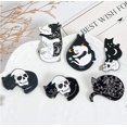 thumbnail image 5 of Heytea Funny Design Enamel Pin Set - Black Cat Cartoon Brooch Badge Pins for Clothes Bags Backpack, 5 of 5