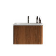 thumbnail image 4 of 24" Striped Walnut Bathroom Vanity with White Ceramic Sink, Wall Mounted Floating Bathroom Vanity for Modern Bathroom, One-Piece White Sink Basin without Drain and Faucet, 4 of 9