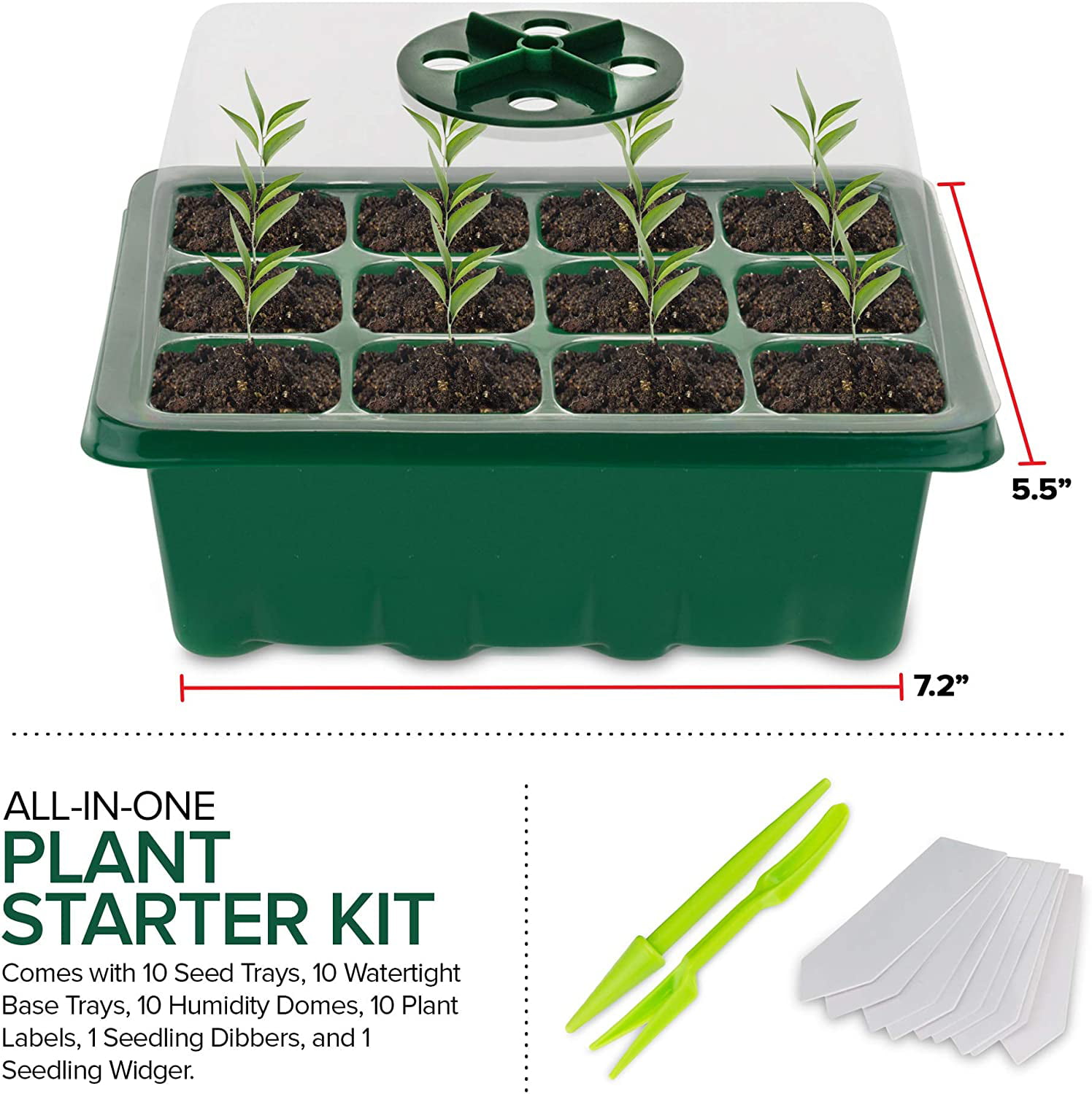 10 Pack Stock Your Home 12 Cell Seed Starter Tray 