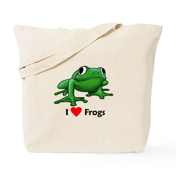 CafePress - I Love Frogs Tote Bag - Unisex Canvas Tote Bag, Beige, 1-Piece