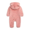 thumbnail image 3 of WIBACKER Newborn Baby Jumpsuit Bear Footed Hooded Fleece Rompers Long Sleeve Onesies Outwear Outfits, 3 of 8