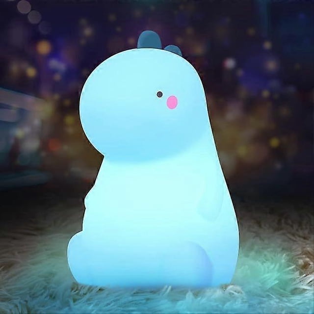 Dinosaur Night Light for Kids, Cute Color Changing Silicone Baby Night Light with Touch Sensor, Portable Rechargeable LED Bedside Nursery Lamp for Tod