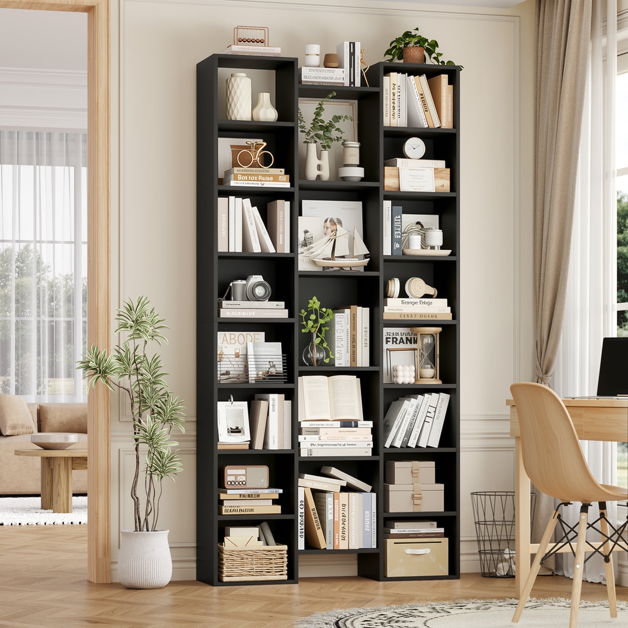 Homfa 21-Cube Bookcase and Bookshelves with Adjustable Shelves