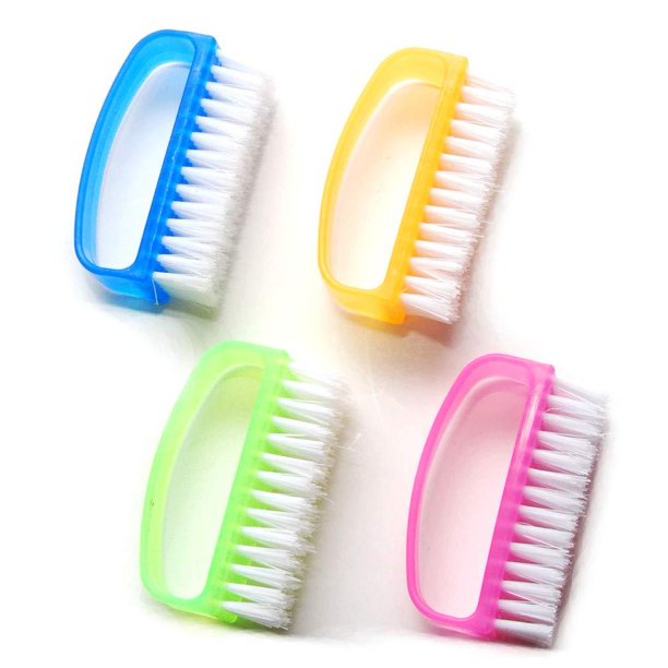 Luxxii (4 Pack) Nail Brush Handle Grip Fingernail Scrub Cleaning