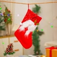 thumbnail image 4 of Calcetines navideños con gorro de purpurina Fiudx, calcetines navideños con dulces, bolsa de regalo sin rostro para ancianos, colgante de decoración navideña, 4 of 4