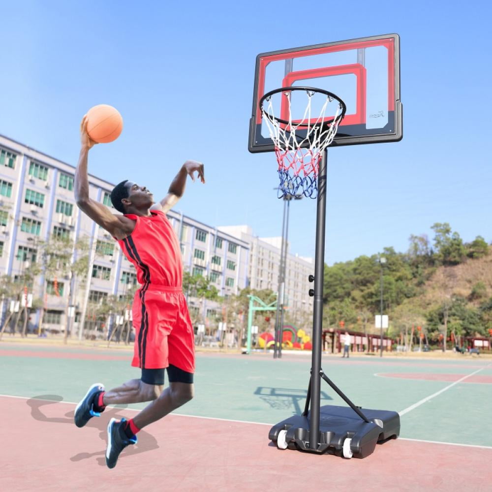 Details about   Portable Basketball System Adjustable Hoop Backboard Yard Outdoor Kids Sports 