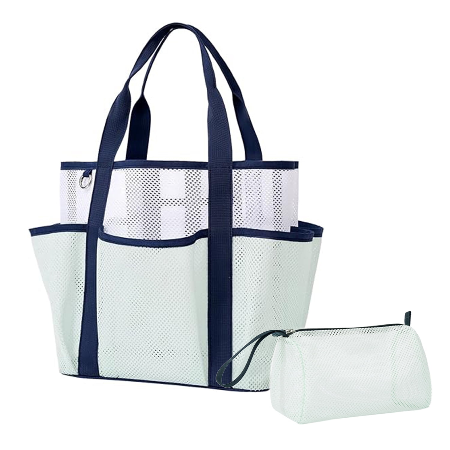 BN-LINK Beach Bag,Breathable Mesh Beach Tote Bag, Foldable Large Swim Pool Bag with 8 Pockets for Swimming,Travel, Vacation Essentials,Green