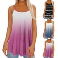 thumbnail image 5 of qucoqpe Summer Plus Size Tank Tops for Women Boho Tie Dye Loose Cami Spaghetti Strap Tunic Blouses, 5 of 5