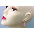 thumbnail image 5 of 14k Yellow Gold Cubic Zirconia Earrings Simulated Pink Topaz Teardrops Faceted Simple Dangle CZ 1.2" Drops Designed for Adult Women, 5 of 5