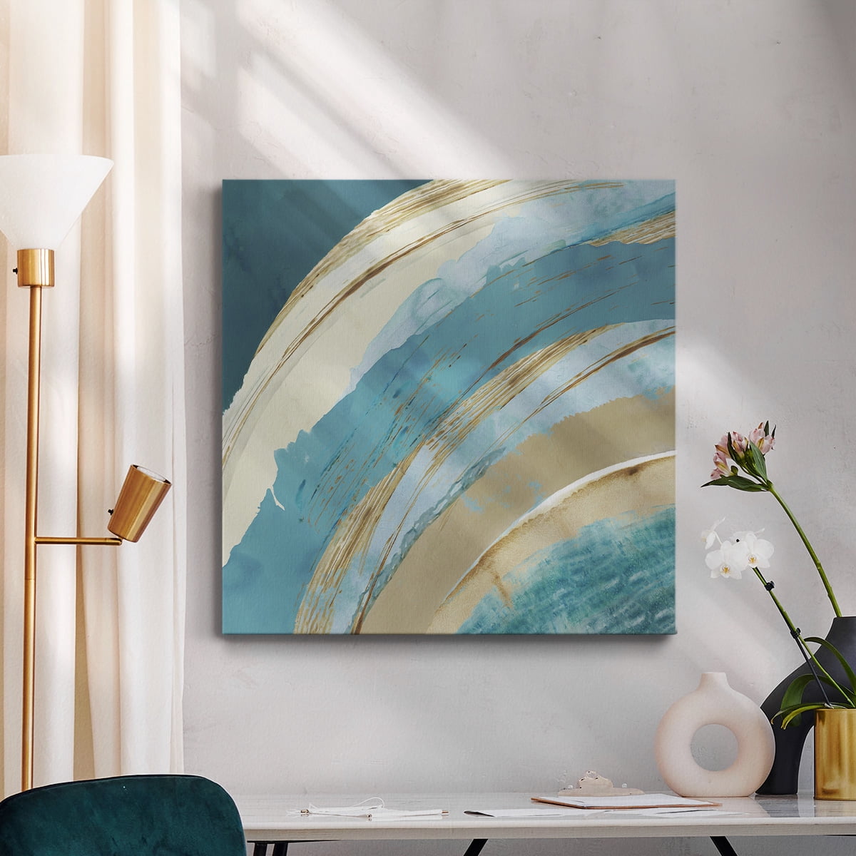 Wexford Home Making Blue Waves I-Premium Gallery Wrapped Canvas, 16" x 16" - Ready to Hang