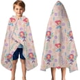thumbnail image 3 of Mermaid Princess Sea Pattern Hooded Bath Towel，50"x30" for Ages 3 To 12 Kids, Quick Dry Lightweight Soft Microfiber Hood Beach Towel Cover Up for Kids, 3 of 7