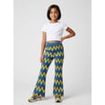 thumbnail image 3 of 5-6Y Girls Colored Flared Pants Digital Print Trousers Slim-Fit Wide Leg Flare for Spring Summer Autumn, 3 of 6