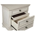 thumbnail image 4 of DeeHome Transitional Wire-Brushed White Finish 1pc Nightstand with Hidden Drawer Bun Feet Classic Bedroom Furniture, 4 of 7