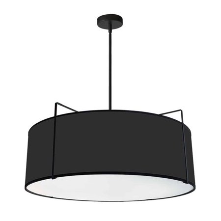 

Dainolite TRA-244P-BK 4 Light Drum Pendant Black Shade with White Fabric Diffuser