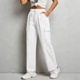 thumbnail image 2 of Capris Yoga Pants for Women New Wide Leg Linen Pants for Women Casual Loose Elastic Waist Casual Pants with Pockets Summer Breathable Comfy Trousers Daily Wear, 2 of 8