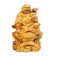 thumbnail image 1 of GROWTH TANK Laughing Buddha Sit On Money Frog Statue for Tabletop Decoration Golden, 1 of 9