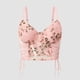 thumbnail image 2 of Gibobby Lencería de mujer Corsé Chaleco Top Encaje Floral Bralette Bralet Sujetador Crop Ropa interior Top Sexy Chaleco(Rosa,M), 2 of 5