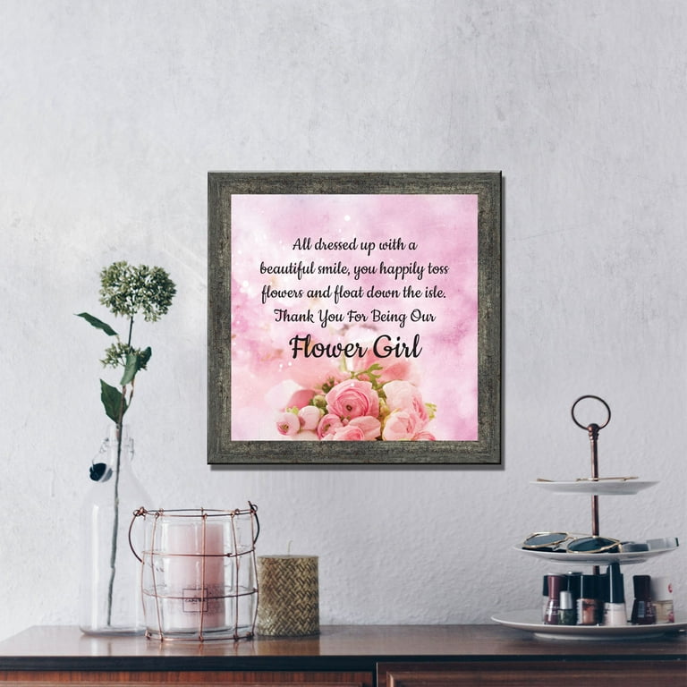 Gift from flower top girl to bride