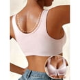 thumbnail image 4 of Ohufall Women's Front Closure Bra Lifting Soft Solid Color Underwear with Side Support Wireless Push-Up Adjustable Straps Bras,32C-40C, 4 of 4