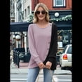 thumbnail image 4 of Suéteres de Punto para Mujer, Otoño Invierno, Informales, de Larga, Cuello Redondo, Acanalados, con Botones y Bloques de Color Rosa XXL, 4 of 8