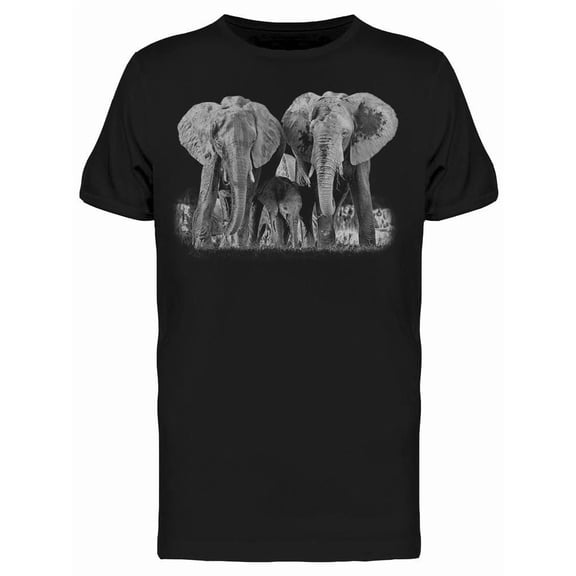 Elephant Family Portrait T-Shirt Men -Image by Shutterstock, Male x-Large