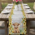 thumbnail image 4 of Farmhouse Yaks Table Runner 90 Inches, Country Sunflowers Floral Wooden Grain Bed Runner Dresser Scarves Tabletop for Indoor Outdoor Parties/Ceremony/Banquet, 13" x 90", 4 of 9