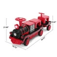 thumbnail image 2 of Red Electric 2-Seater 12V Kids Ride On Toy Train with Carriage 2 Speeds Boys Girls Gift w/ Music,Lights,Honk,Storage,USB,Support to 165LBS, 2 of 18