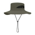 thumbnail image 4 of Jinhomg Mens Fishing Hat Spring Summer UV Protection Beach Bucket Hats Breathable Wide Brim Floppy Visor Hat Outdoor Hiking Camping Accessory 90 Percent off Clearance Sale Army Green Free Size, 4 of 4