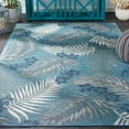 thumbnail image 3 of SAFAVIEH Sunrise Jane Floral Reversible Indoor/Outdoor Area Rug, Grey/Blue Ivory, 4' x 5'7", 3 of 9