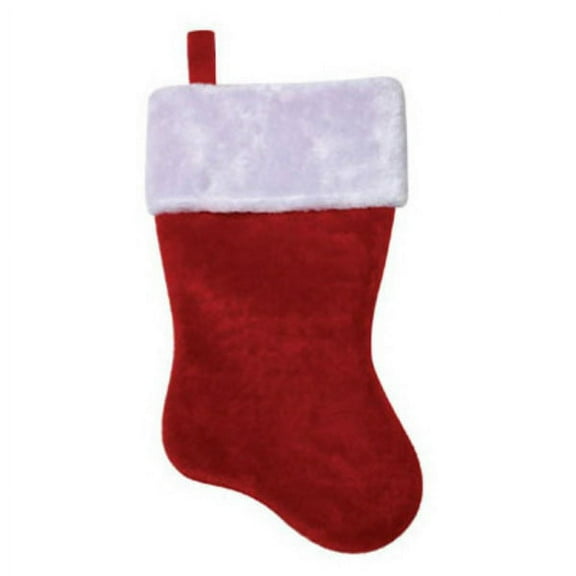 Dyno Seasonal 1171343-1 Red Plush Christmas Stocking with White Cuff, 17.5", Each