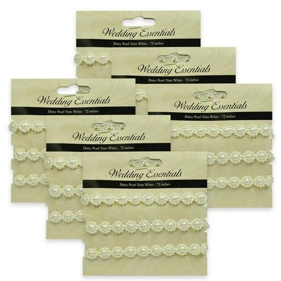 12 Yards of Daisy Pearl Trim 6 Packs of 2 Yards