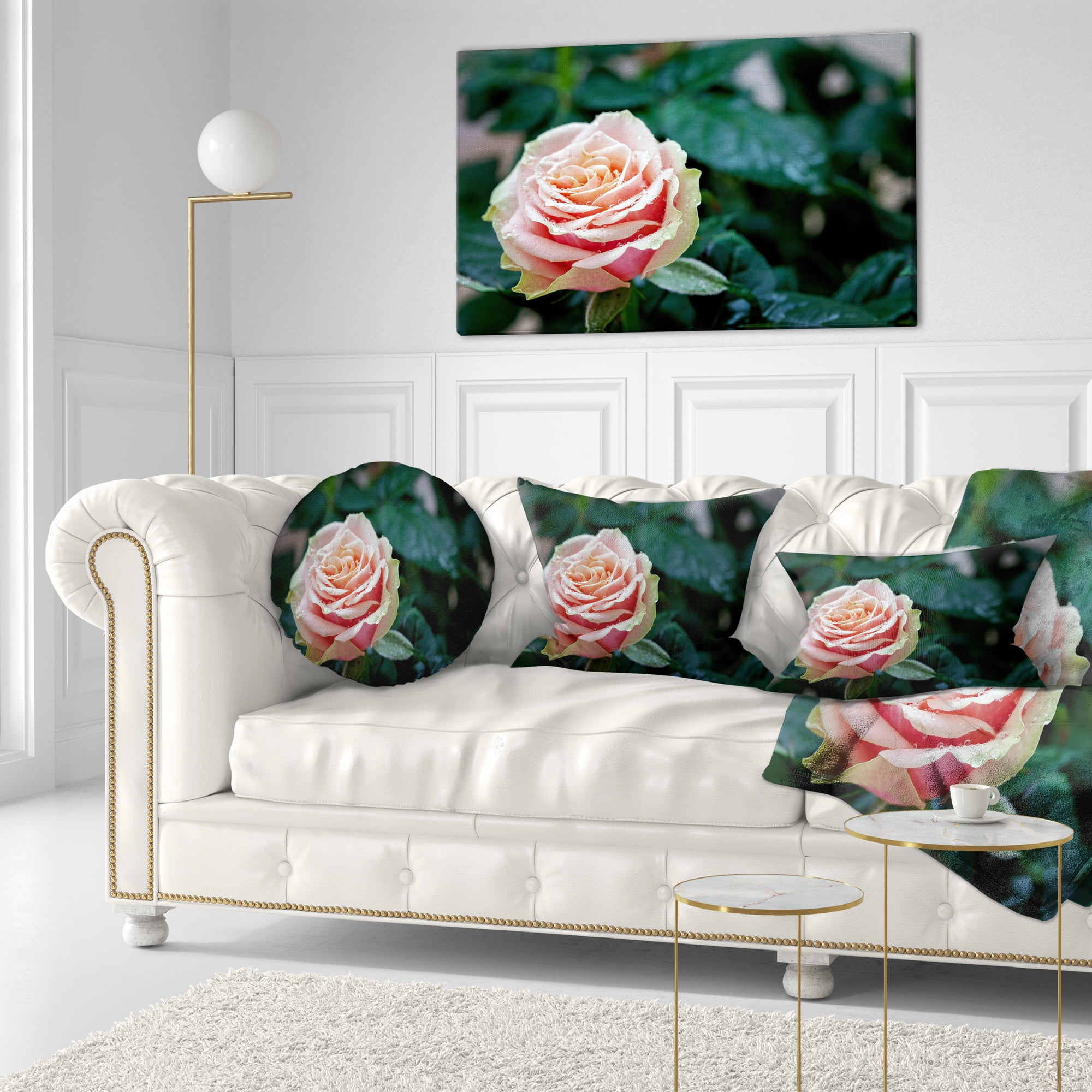Designart 12" x 20" Red Polyester Throw Pillow