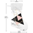 thumbnail image 2 of Marble Gold Black Triangle Christmas Stockings, Christmas Presonalized Large Stocking Sock, Set of 2 Xmas Party Winter Decor Candy Bag Family Holiday Gift, 17.7 Inch, 2 of 7