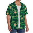 thumbnail image 4 of Naloa St Patrick's Day9 Men's Loose Fit Cuban Collar Short-Sleeve Shirt with Button-down and Chest Pocket for Everyday Wear Outings - X-Large, 4 of 7