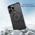 thumbnail image 4 of ELEHOLD Rugged Case For iPhone 15 Pro Max, Compass Design Ring Stand Heat Dissipation Protective Alloy Bezel Magnetic Mag Safe Case Cover for iPhone 15 Pro Max,Gold, 4 of 9