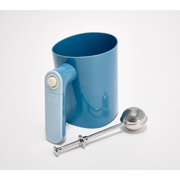 (Open Box) Henning Lee 4-Cup Battery Powered Flour Sifter with Dusting Wand, Blue