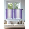 thumbnail image 4 of Purple Ombre Tier Curtains 36 Inch Length,Sheer Curtains for Bedroom Living Room Window Purple White Gradient Modern Abstract Art Small Half Window Kitchen Curtains & Drapes 27.5"x36" 2 Panels, 4 of 6