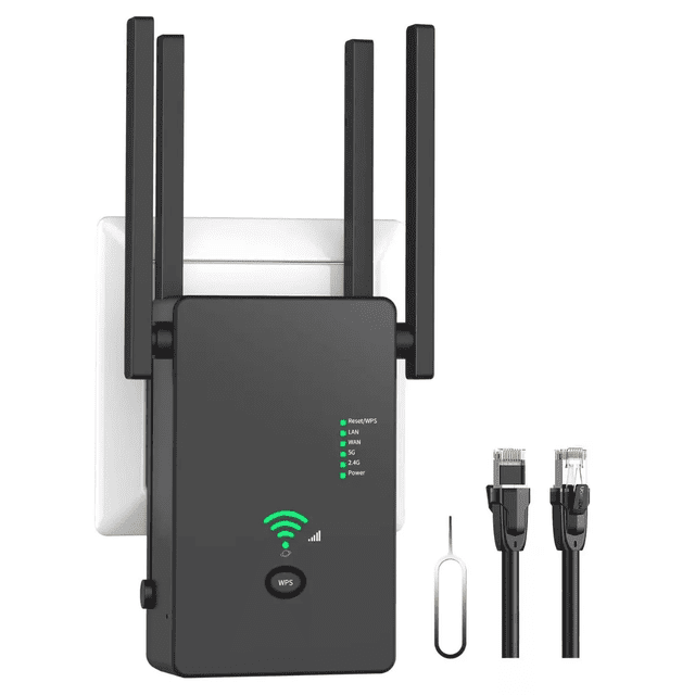 Repetidor Wifi Amplificador de Señal BLOOSOM 1200mbps 2.4/5.8ghz Negro