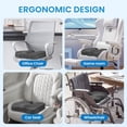 thumbnail image 5 of Memory Foam Seat Cushion for Office Chair, Car, Airplane & Bleachers - Sciatica, Hip & Coccyx Pain Relief for Long Sitting Comfort, 5 of 10