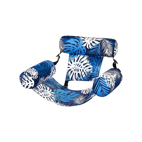 BESTSKY Inflatable Pool Lounge Chair - Floating Water Seat for Adults,Blow-Up Pool Float with Cup Holders for Relaxing Summer Pool Parties,Blue