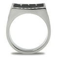thumbnail image 3 of Luxe Jewelry Designs Men's Stainless Steel Ring with Black Jet Crystals - Size 13, 3 of 4