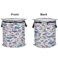 thumbnail image 2 of 50L Large Capacity Foldable Elastic Storage Basket Laundry Basket Small Blue Butterflies, 2 of 7