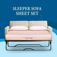 thumbnail image 2 of 4-Piece Full Sleeper Sofa Sheet Set, 100% Egyptian Cotton, 600 Thread Count, Fits 8" Deep Pull-Out Couch Mattress (54" x 72") - Blush Pink Solid, 2 of 5