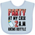thumbnail image 3 of Inktastic Party at My Crib 2 A.m. Bring Bottle Baby Humor Boys or Girls Baby Bib, 3 of 4